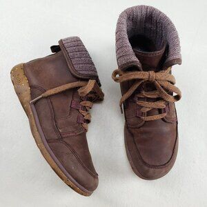 Chaco Barbary Waterproof Ankle Boot Womens 6.5 Brown Leather Lined Lace Up